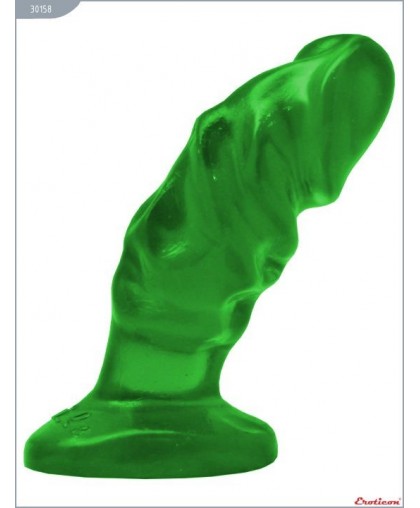 Зелёная анальная пробка-фаллос - 13 см.