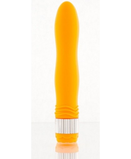 Оранжевый водонепроницаемый вибратор - 21,5 см.