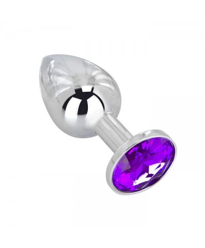 Мини-плаг из стали с фиолетовым кристаллом Violet Dream - 6,5 см.