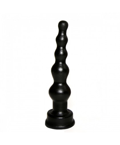 Чёрный анальный стимулятор-ёлочка - 14,5 см.