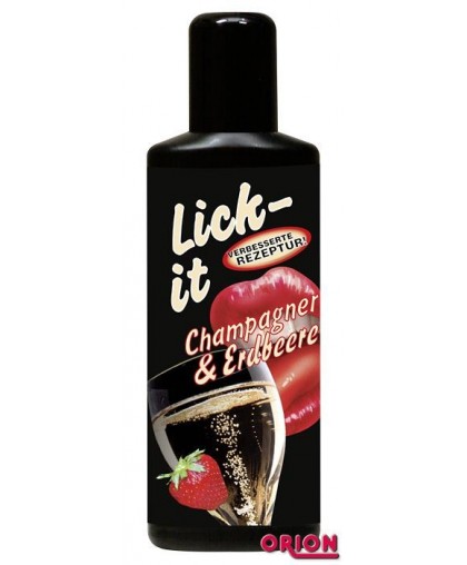 Смазка для орального секса Lick It со вкусом клубники с шампанским - 100 мл.