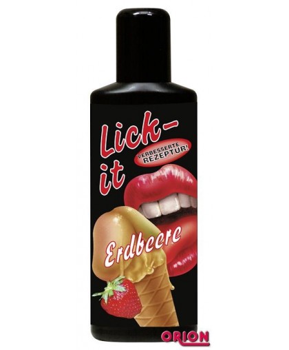 Съедобная смазка Lick It со вкусом клубники - 100 мл.