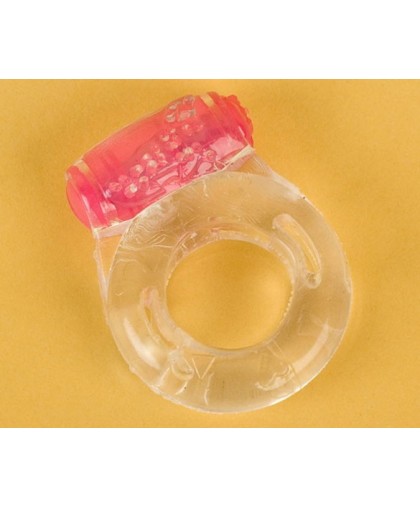 Толстое прозрачное эрекционное кольцо с вибратором