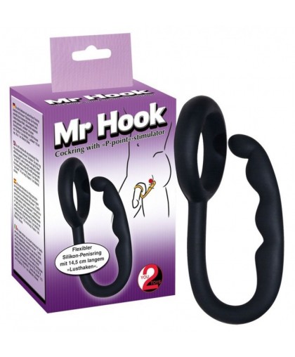 Эрекционное кольцо с анальным стимулятором Mr Hook