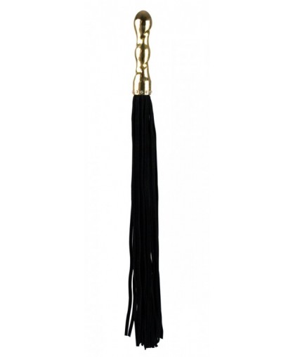 Чёрная плетка Luxury Whip 18k-Gold plated с покрытой золотом рукоятью