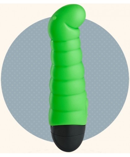 Зеленый вибратор-червячок Little Paul
