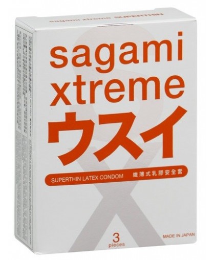 Ультратонкие презервативы Sagami Xtreme SUPERTHIN - 3 шт.