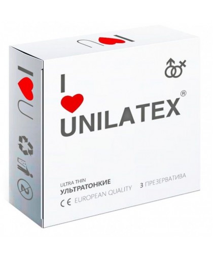 Ультратонкие презервативы Unilatex Ultra Thin - 3 шт.