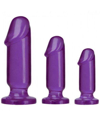 Набор из трех фиолетовых анальных фаллоимитаторов