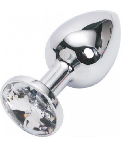 Анальная пробка Jewelery Butt Plug Silver Small, диаметр: 3 см