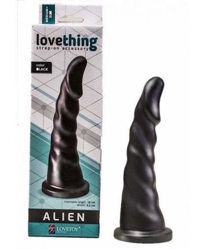 Анальная пробка для страпона Lovething Alien Black модель lovetoy-130303