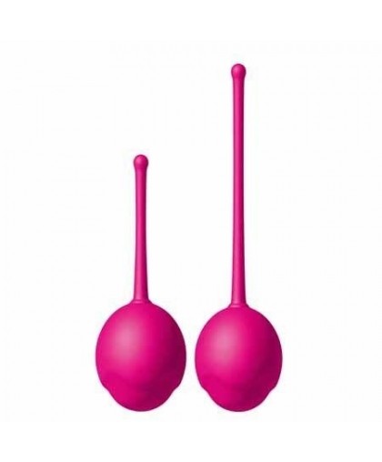 Два розовых шарика гейши Twinny Balls разного веса и диаметра