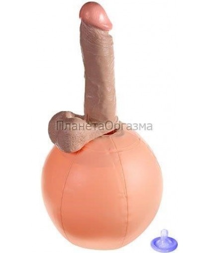 Фаллоимитатор с надувным мячиком Cock ball, 17 см