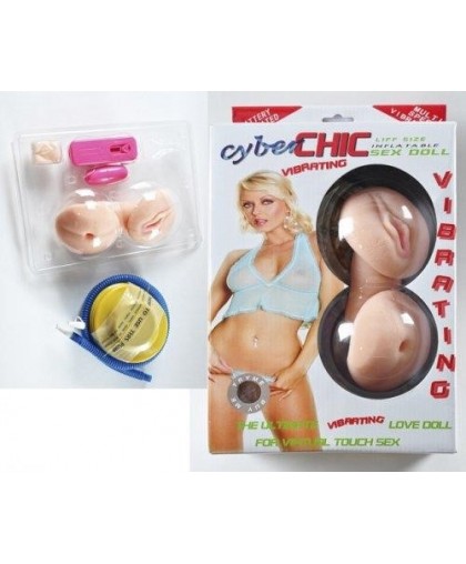 Кукла для секса с вибрацией и вставками вагина-анус Cyber Chic