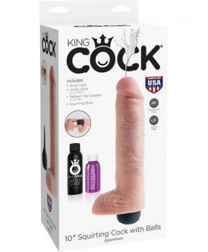 Фаллоимитатор King Cock 10 Squirting Cock с эффектом эякуляции